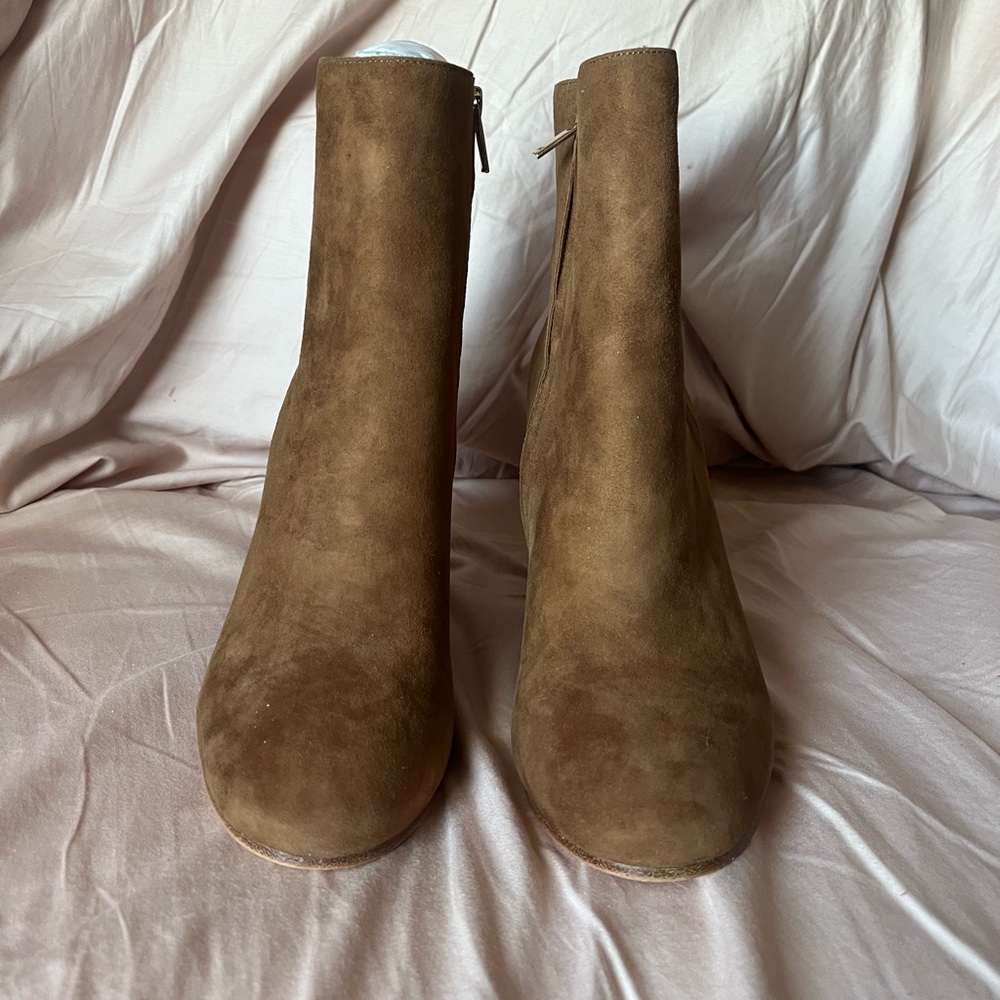 Joie Tan Suede Ankle Booties with Side Zip